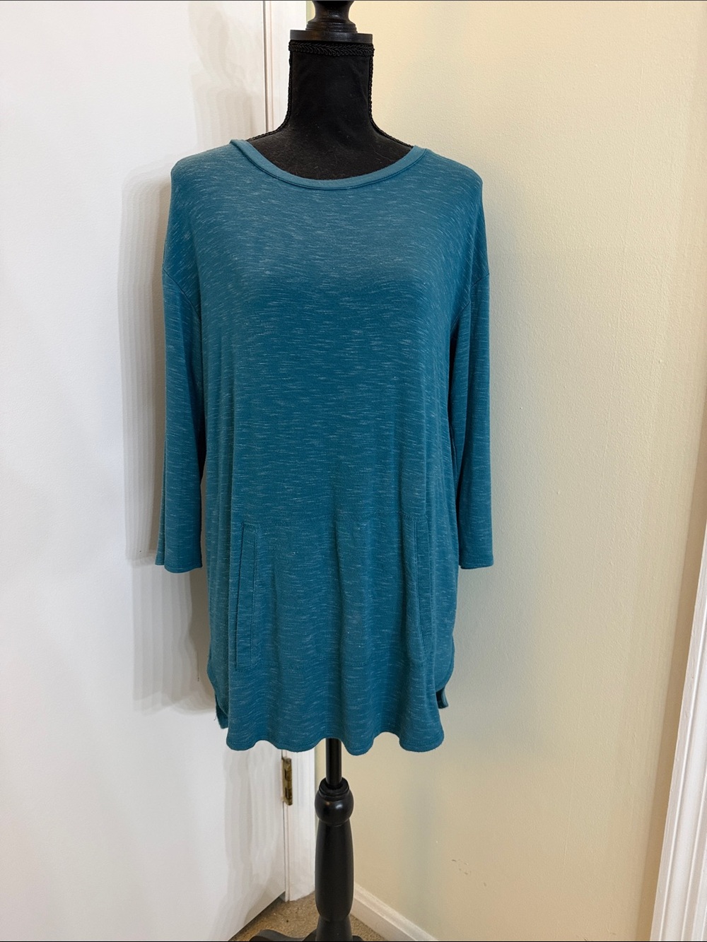 Sunday Teal Lightweight 3/4 Sleeve Tunic